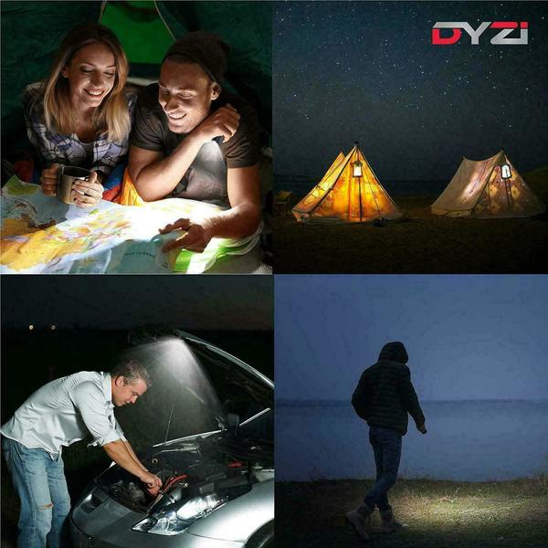 Dyzi Rechargeable Bike Lights Set Waterproof Bicycle Front and Back Lights With Powerbank