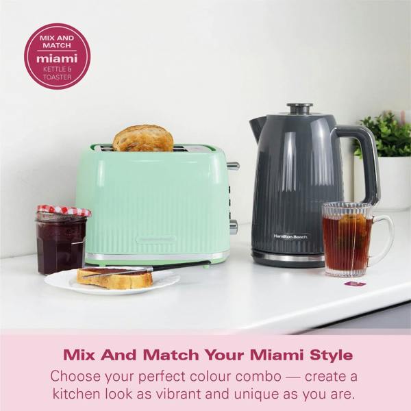 Hamilton Beach Miami 2 Slice Toaster Charcoal Grey