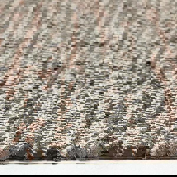 HOMESCAPES Real Leather Handwoven Diamond Pattern Rug