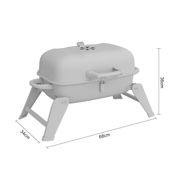 Charcoal Grill 68cm Portable Folding Outdoor Tabletop BBQ Kettle Garden BBQ Grill Living and Home