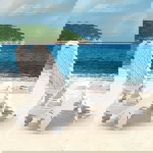 193cm D Outdoor Folding Lounge Chair Recliner with Wheels Sunloungers Living and Home