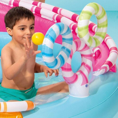 Intex Candy Zone Kids Inflatable Water Play Centre with Slide & Sprinkler