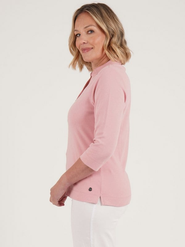 PennyPlain Henley Polo Top - Dusk