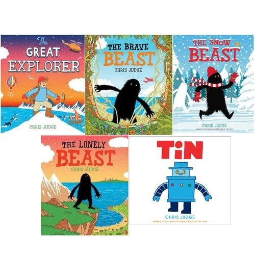 Chris Judge 5 Book Set The Brave Beast, The Great Explorer, The Lonely Beast, The Snow Beast, TiN