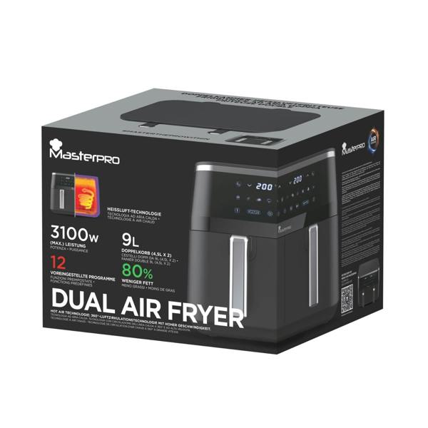 MasterPro Bergner MasterPRO Digital 9L 3100 W Dual Air Fryer Black