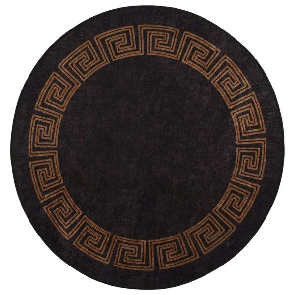 Berkfield Rug Washable �_�_�__120 cm Black and Gold Anti Slip