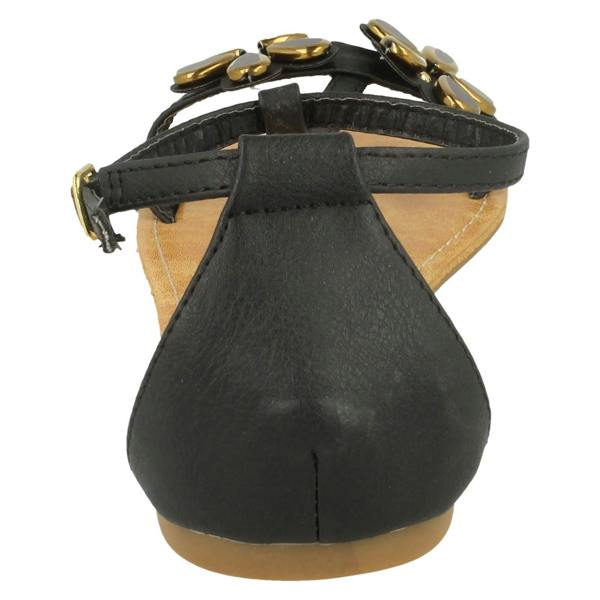 Spot On Ladies Spot On T-Bar Ankle Strap Summer Sandals