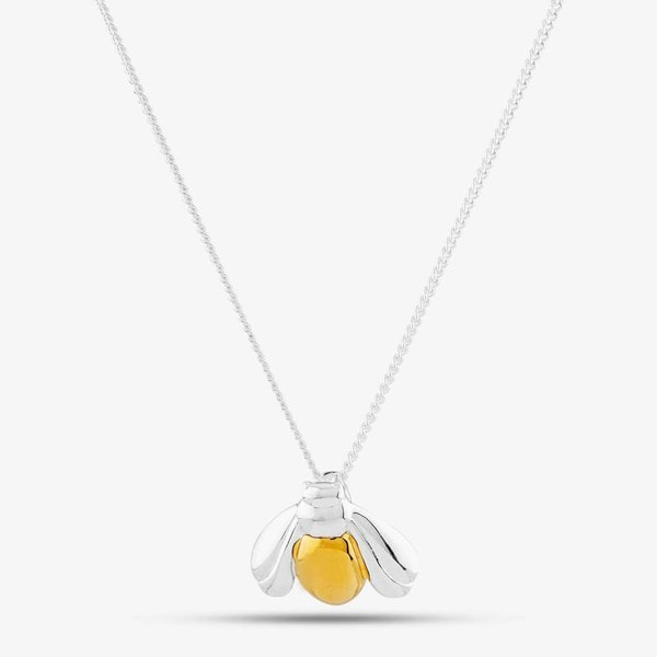 T. H. Baker Sterling Silver Two-Tone Bumblebee Necklace P4678 N2326