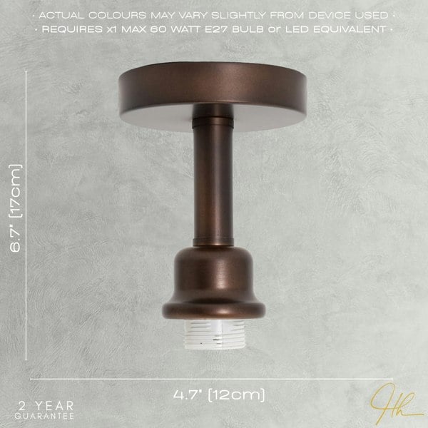Contemporary Designer Short Semi Flush Matt Bronze Ceiling Rose Image 7