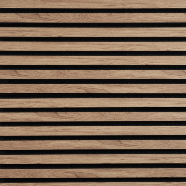 Wallsupply UltrAcoustic Eco Tile Wood Effect Recycled Felt & EPS Acoustic Slat Wall 58 x 29cm Panels, 6pcs 1.01m², Walnut