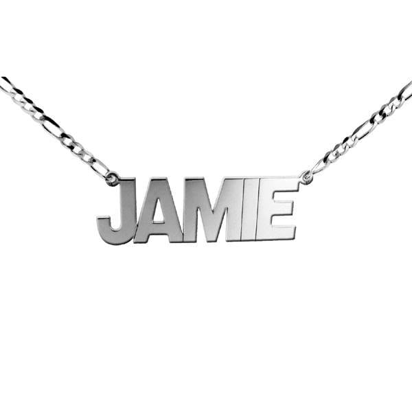 Christopher James of London Sterling Silver Mens Block Style Large Personalised Name Necklace
