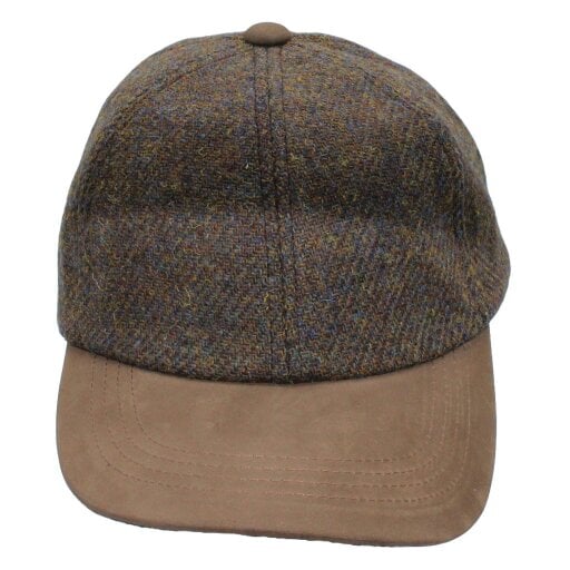 Heather Hats & Accessories Genuine Harris Tweed Baseball Trucker Cap, Cotton Lining, Outdoor Wear, Walnut Brown