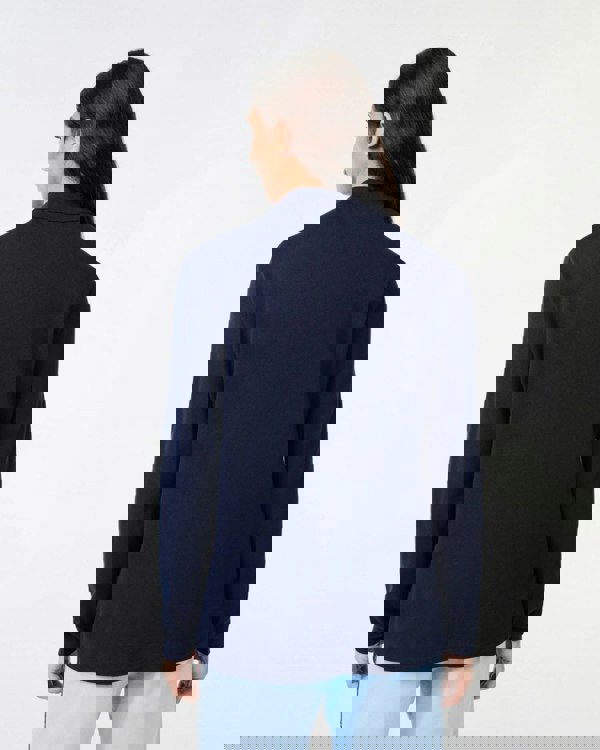 Lacoste Original L.12.12 Mens Long Sleeve Cotton Polo Shirt - Navy Blue 166