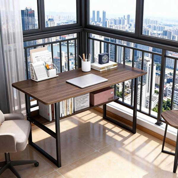 Havendro Home Office Computer Desk with Bookshelf Study Writing Workstation