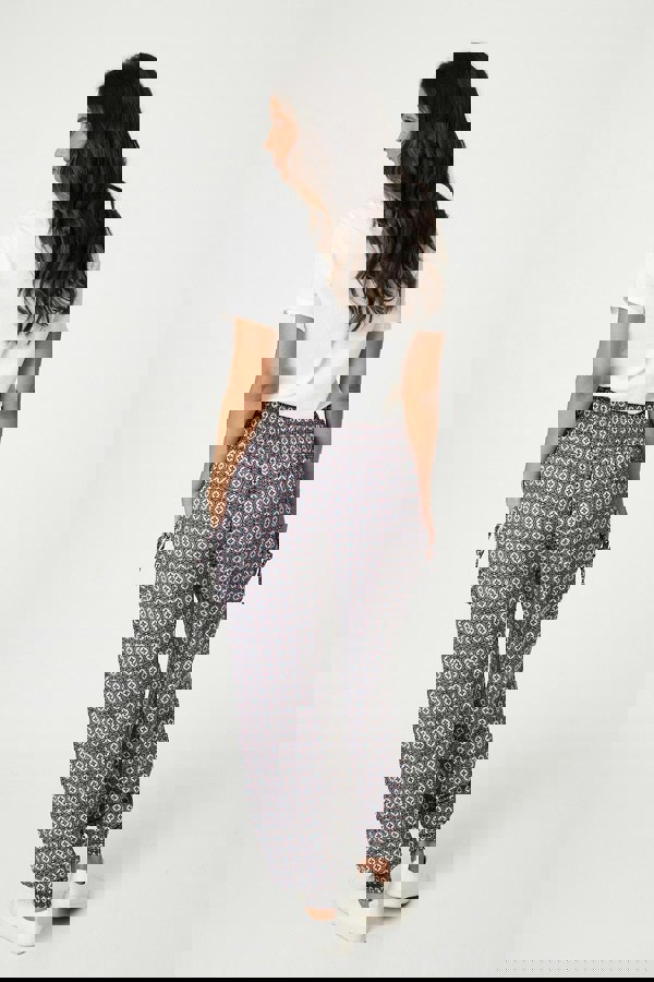 Green | Geo Print Pull On Harem Pants