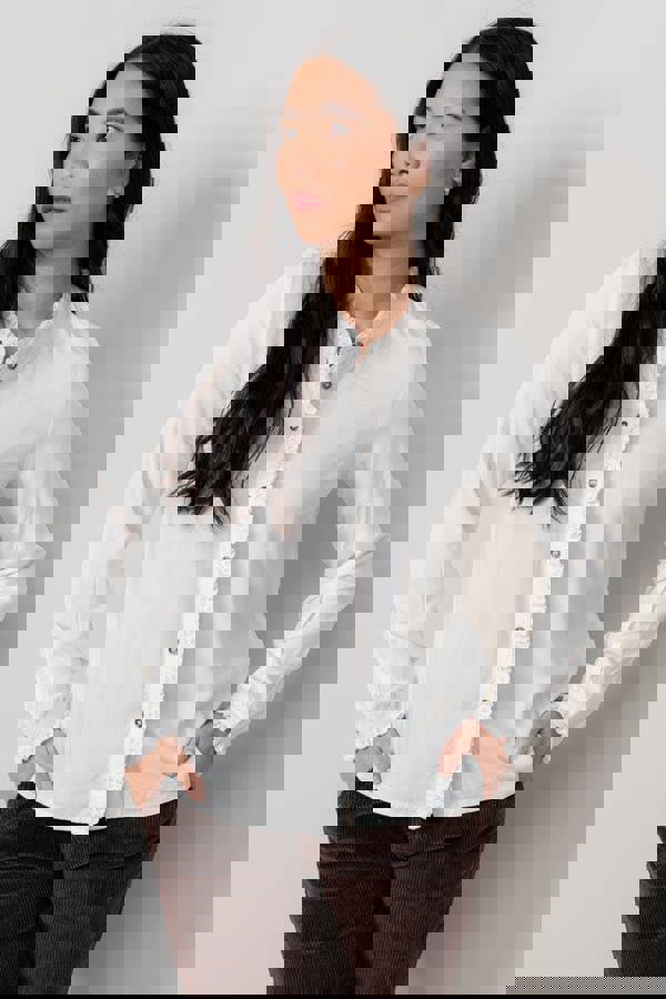 Sage Frill Blouse White | Lily and Me Clothing