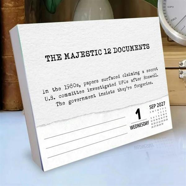 Conspiracy of the Day Desk Calendar 2027, Desk Calendars, Day To View, History & Literature, Gift