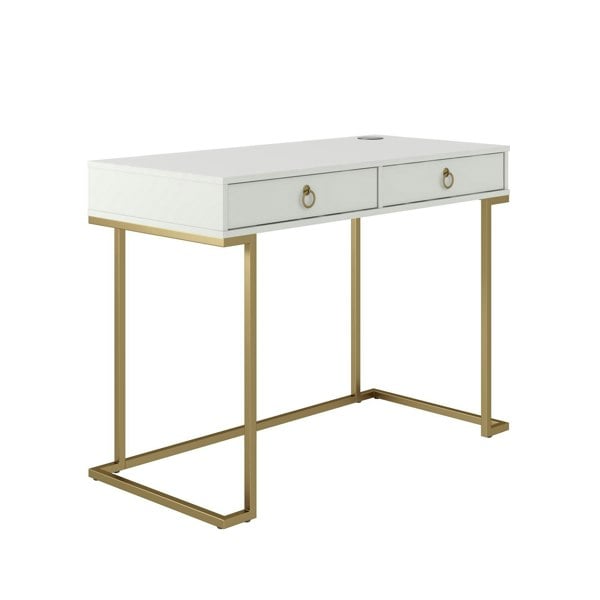 Dorel Home Camila Writing Desk in White / Golden