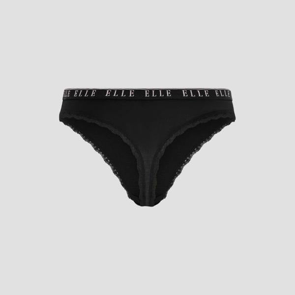 ELLE Multi Pack (3) Cotton Lace Trim Tipped Thongs