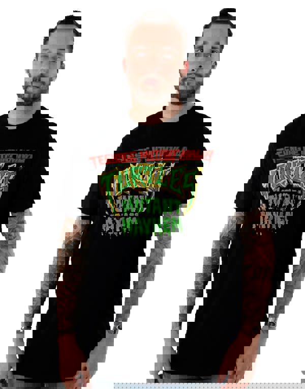 Teenage Mutant Ninja Turtles Mens Black Mutant Mayhem Logo Short Sleeved T-Shirt