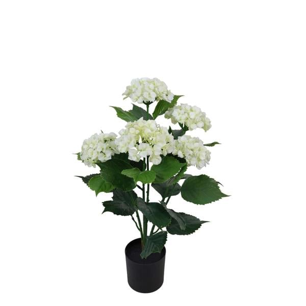 Artificial Hydrangea Bush White UV Protected - 60cm