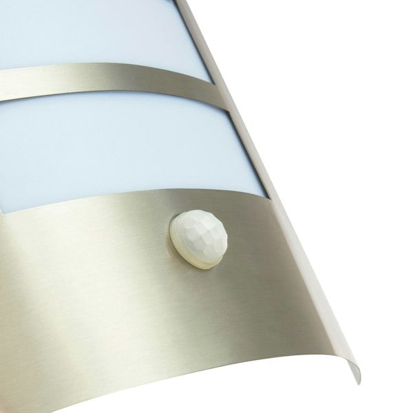Modern Outdoor IP44 Stainless Steel Flush Wall Lamp Fitting with PIR Sensor Image 3