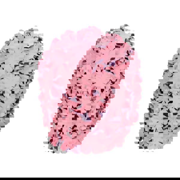 Pink flower rubber swim cap with hydrangea paper ball ornament