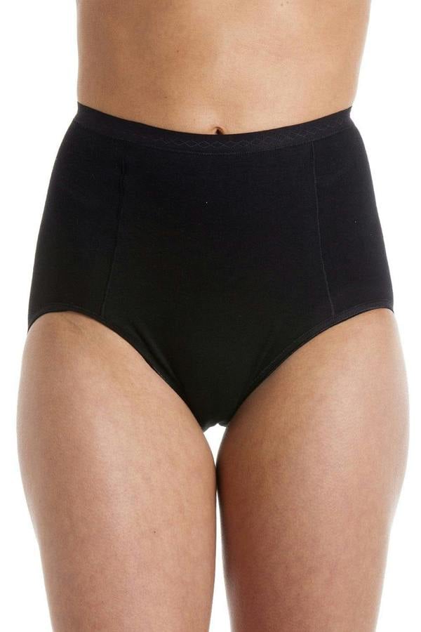 Womens Black High Waist Two Pack Control Briefs
