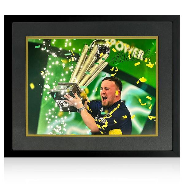 Luke Littler Signed 2025 World Champion Image Deluxe Mount Frame