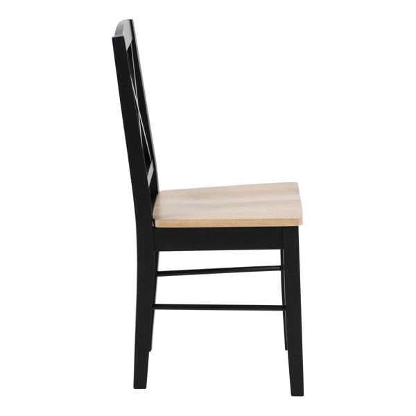 Furniture To Go Elvira Dining Chair in Black and Oak Set of 2