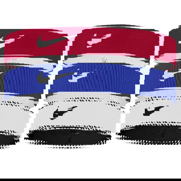 Nike Classic Flexible Wide Band Headband (Pack of 3) - Red/Blue/White