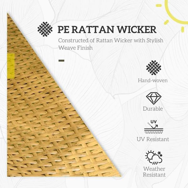 Close-up of hand-woven rattan wicker with a durable weave finish