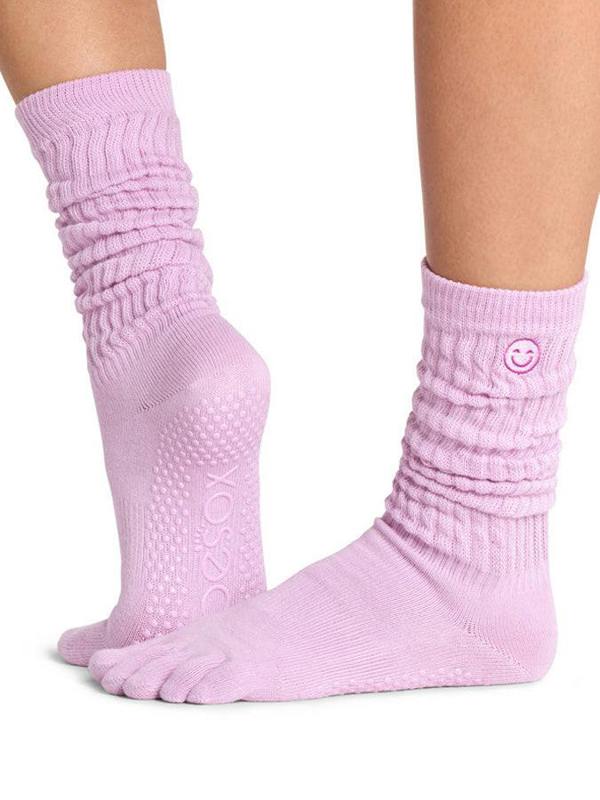 ToeSox Slouch Full Toe Grip Socks - Moonlit Lilac