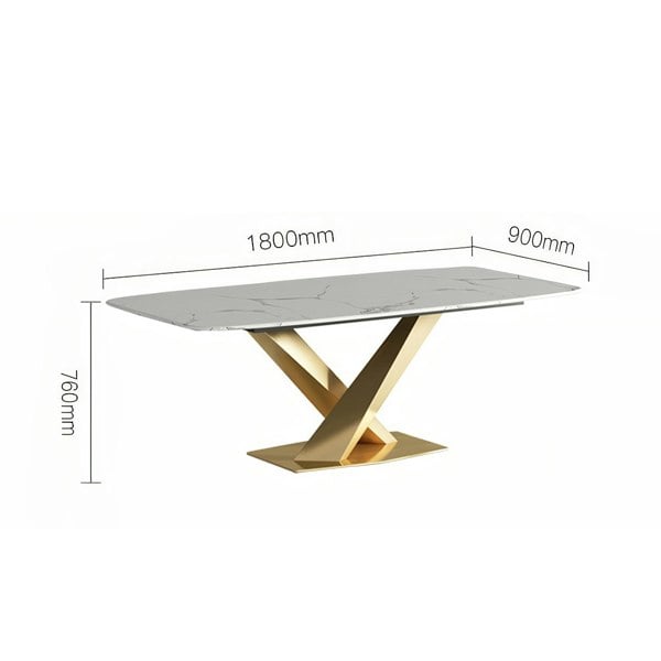 LUCI Dining Table, Marble And Gold Metal with dining table sets