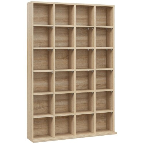 Wyld Haus Sifato Wood Natural Finish Adjustable CD Storage Cabinet 89 x 130.5 cm