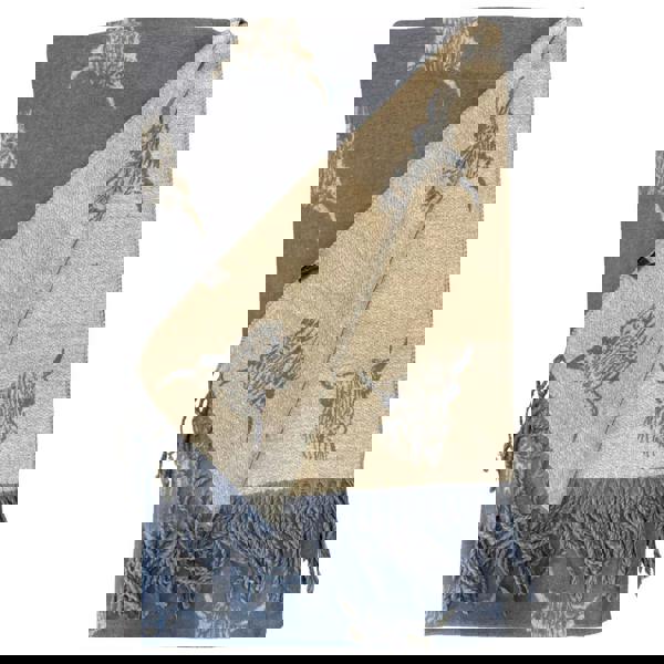 Love EMVY Highland Cow Scarf – Reversible Cashmere Blend Winter Wrap with Tassel Edge