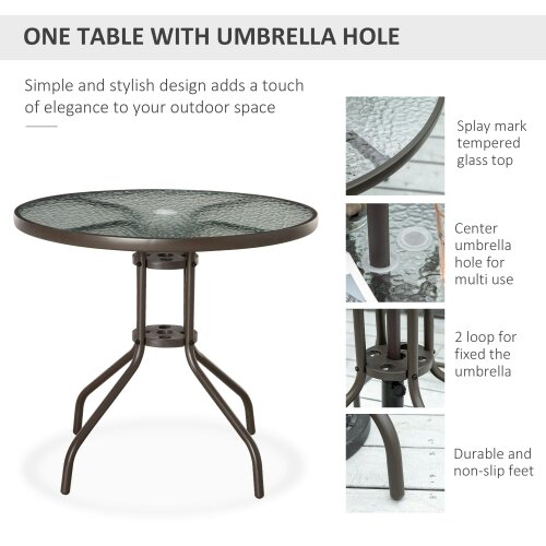 Wyld Haus Misotte Metal and Mesh Light Grey 4 Seater Garden Dining Set With Parasol Folding Chairs And Glass Table