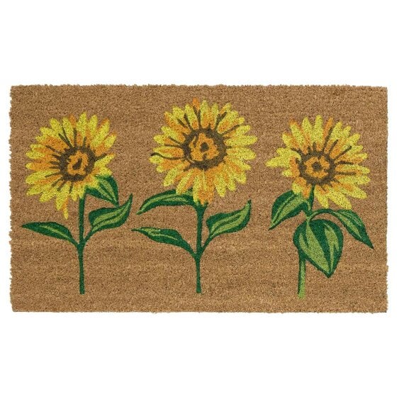 The Rugs Outdoor Printed Multi Sunflowers Coir Mat