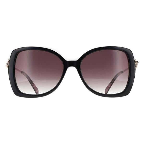 Ted Baker Sunglasses TB1773 Vallie 001 Gloss Solid Black Dark Grey Gradient