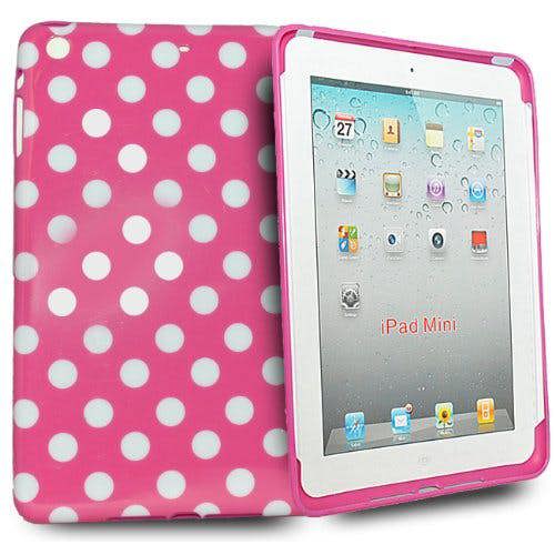 phonedirectonline - pink / White polka dott gel silicone case cover for ipad mini