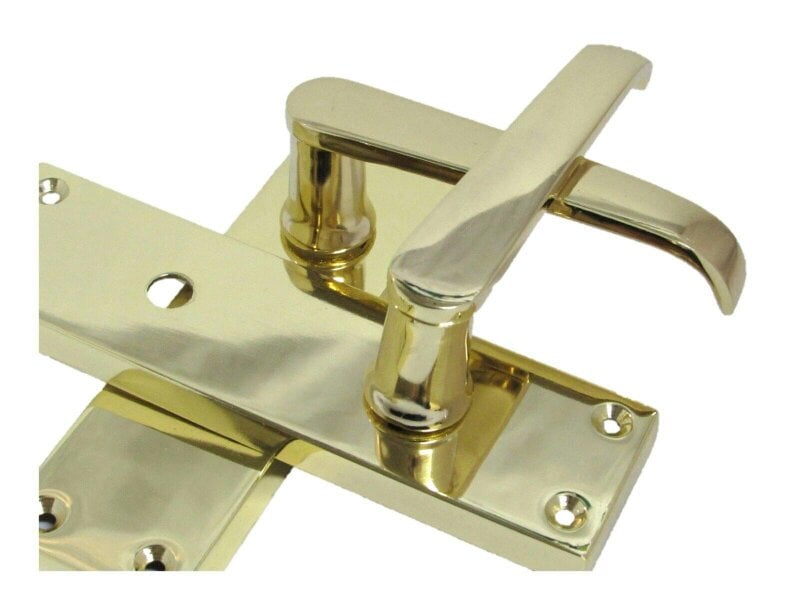 EDH Door Hardware Victorian Straight Brass Bathroom Door Handles – Interior Lock Handle