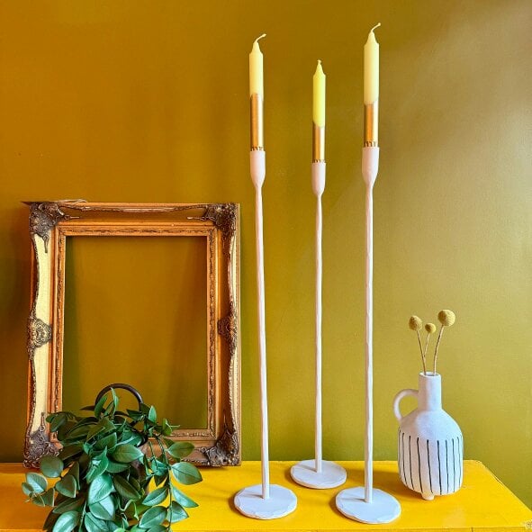 Love Frankie Ivory Stem Candle Holder - Large