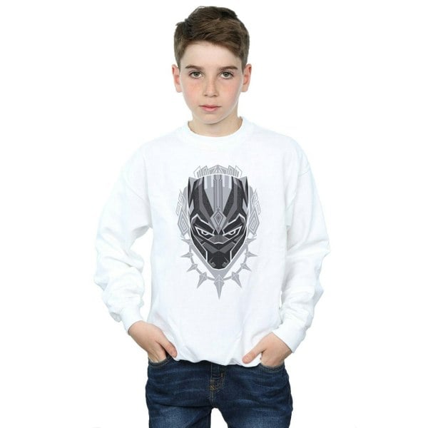 Marvel Boys Black Panther Head Sweatshirt - White