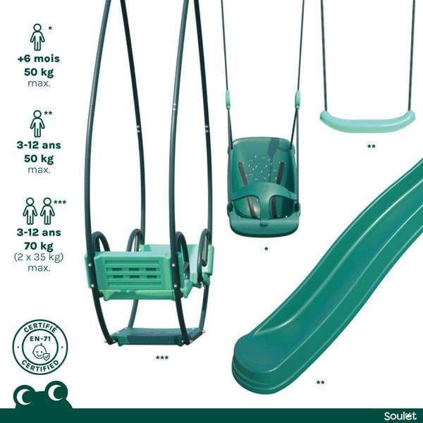 Soulet Colza Wooden Swing Set with Slide