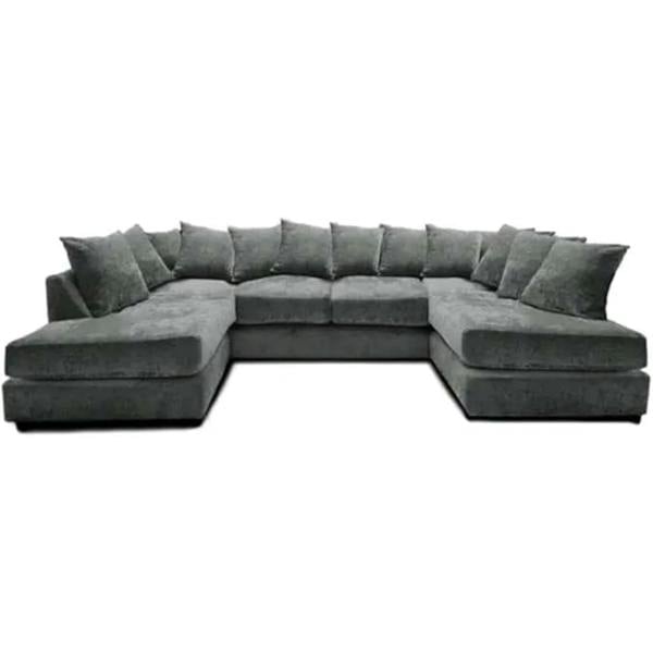 Snug Furniture Ashton Chenille 6 Seater Scatter Back U Shaped Corner Sofa