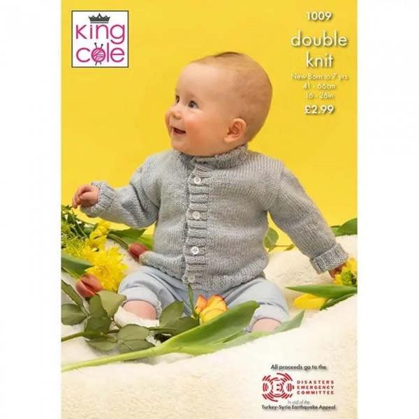 King Cole Baby DK Knitting Pattern 1009, Cardigans for Baby, Kids, Newborn - 7 Years