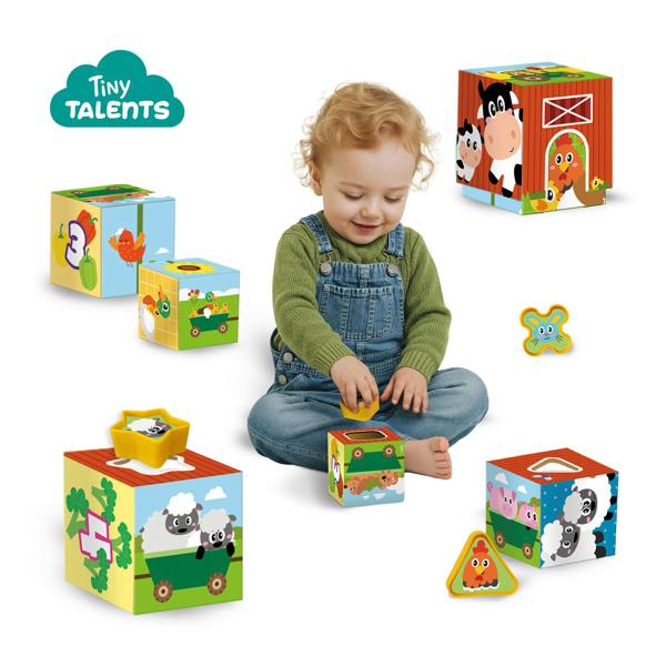 SES Creative Stacking Blocks Tower and Shape Sorter 2 in 1 - Farm Animals