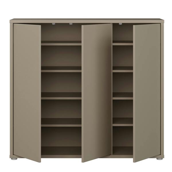 Furniture To Go Alice Springs Shoe Cabinet with 3 Doors Push-to-Open in Taupe