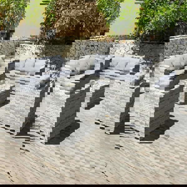 malta rattan 8 seat corner set in dove grey