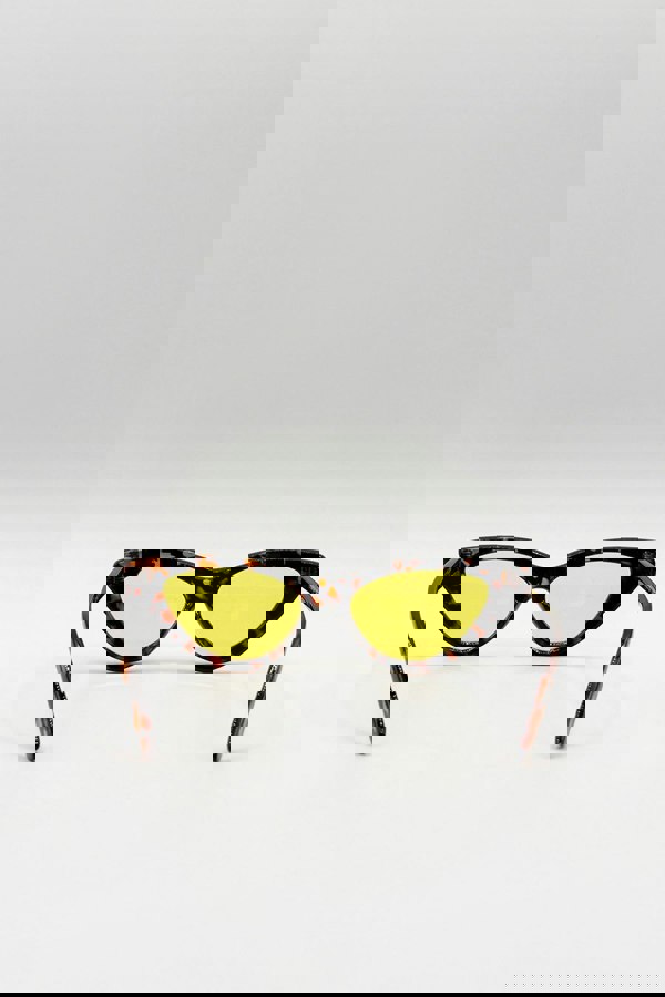 SVNX Tortoiseshell Cat-Eye Sunglasses with Yellow Lense